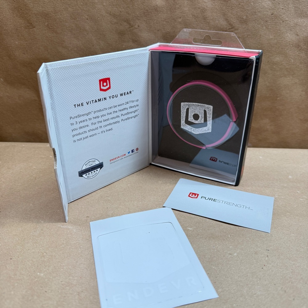 New ENDEVR PureStrength Pure Series Ion Bracelet Pink Gray Size S Silicone Band
